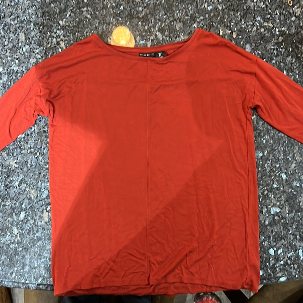 Willi Smith long sleeve shirt. Red. Women’s size Large